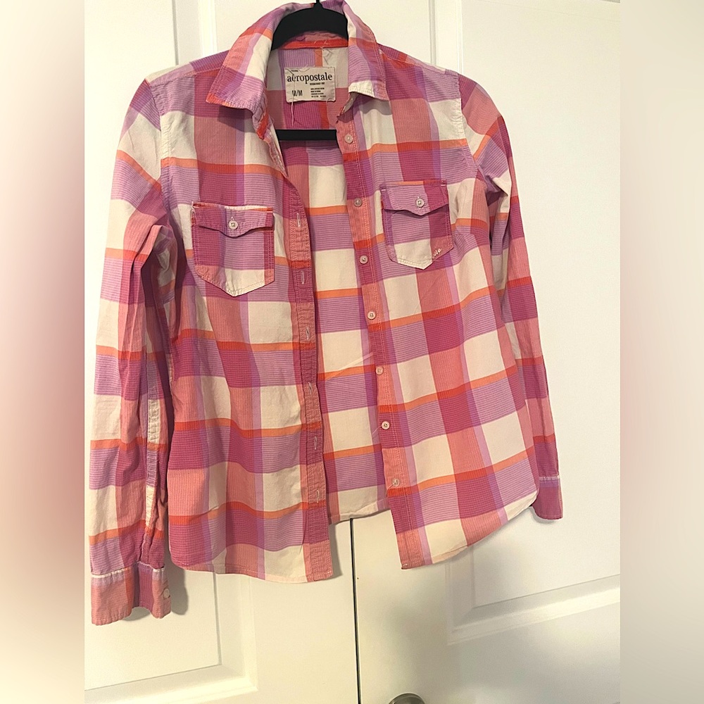 Medium Abercrombie long sleeve flannel plaid top
